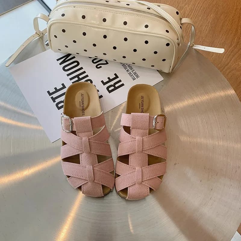 Sandali Estivi Nuovi Modelli con Plateau e Punta Aperta da Donna, Modello Slip-on