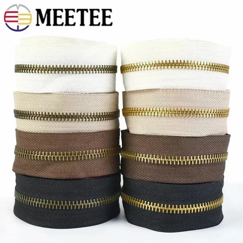 3 #5 # cerniera in metallo al metro scarpe per indumenti cerniere Decorative per borsa da cucito vestiti Zips kit di riparazione accessori per sarto fai da te
