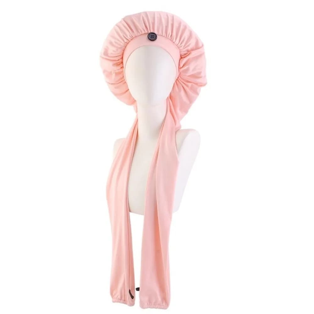 Silky Satin Satin Long Dreadlock Sleep Bonnet Adjustable Lightweight Drawstring Sleep Hair Cap Bathing Hat Long Tail
