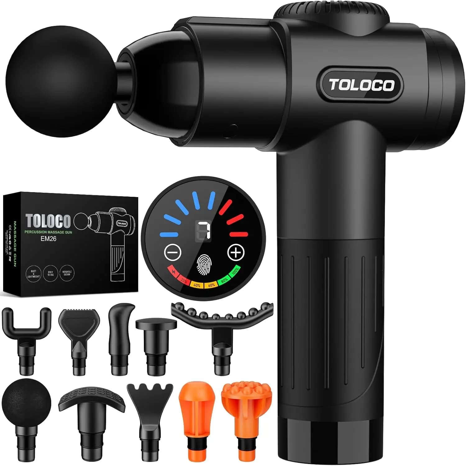 Massage Gun Background Fabrics with 10 Heads, Silent Motor, Long Life Battery - Ideal for Athletes and Pain Lift