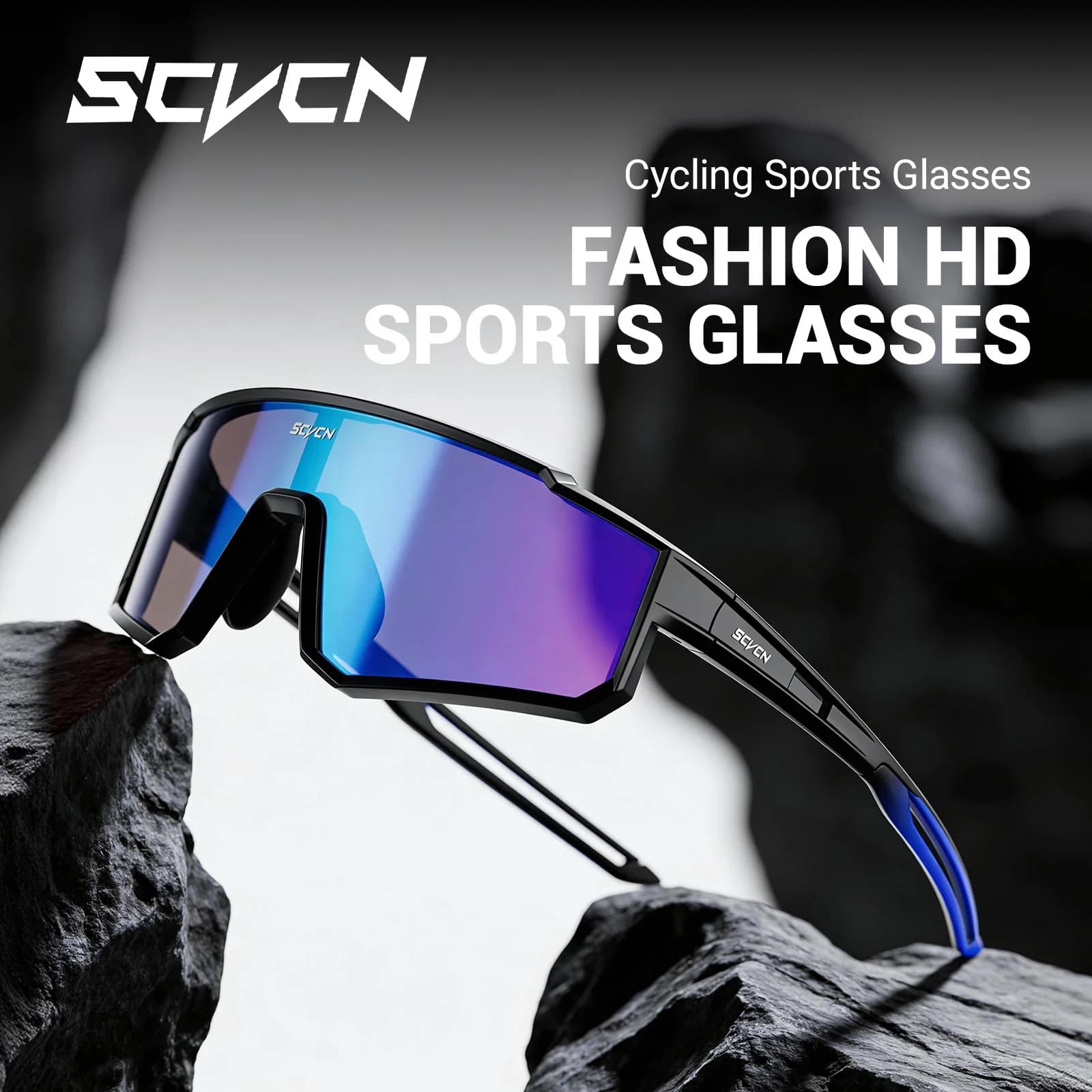 SCVCN UV400 HD Hiking Cycling Glasses Outdoor Casual Sports Running Sunglasses Stylish Camping Driving Eyewear MTB Sunglasses