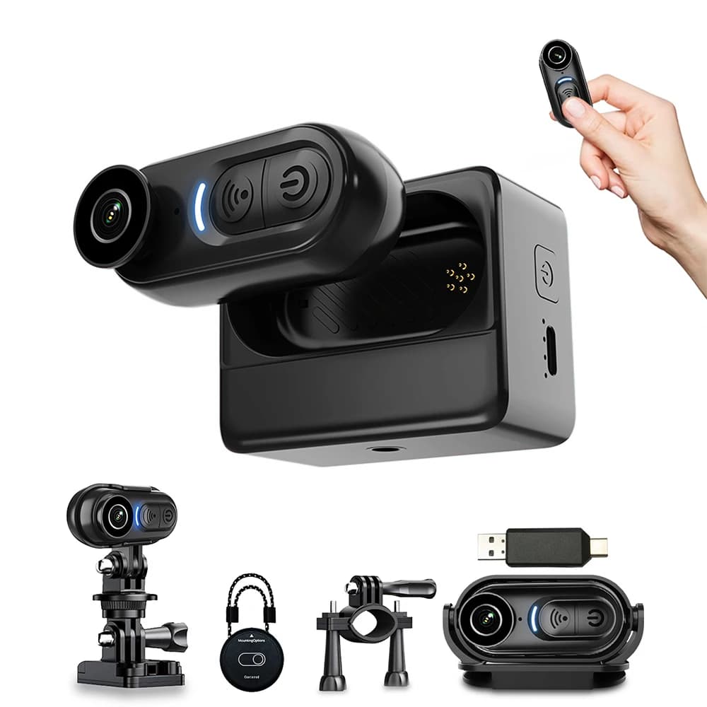 SIHAO Waterproof 4K Mini Camera with 6-Axis Stabilization Thumb Action Camera,Body Cam for Cycling Travel Outdoor Adventures