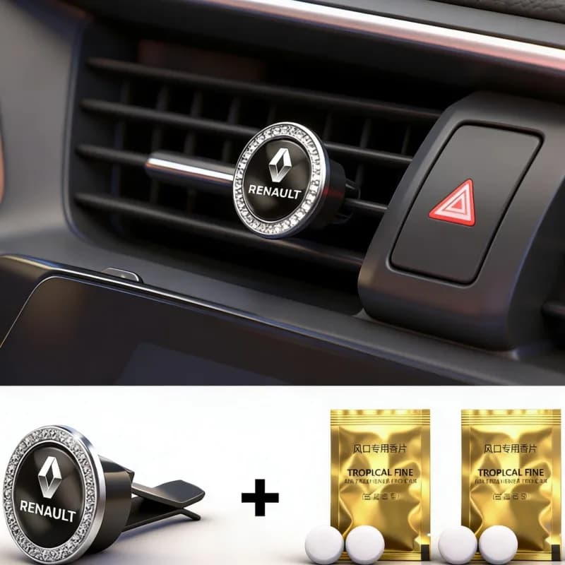 Clip Profumatore per Auto con Diffusore di Aromi, Deodorante Solido per Renault RS Megane 2 3 4 Trafic Scenic 2 Clio Captur Twingo QM6