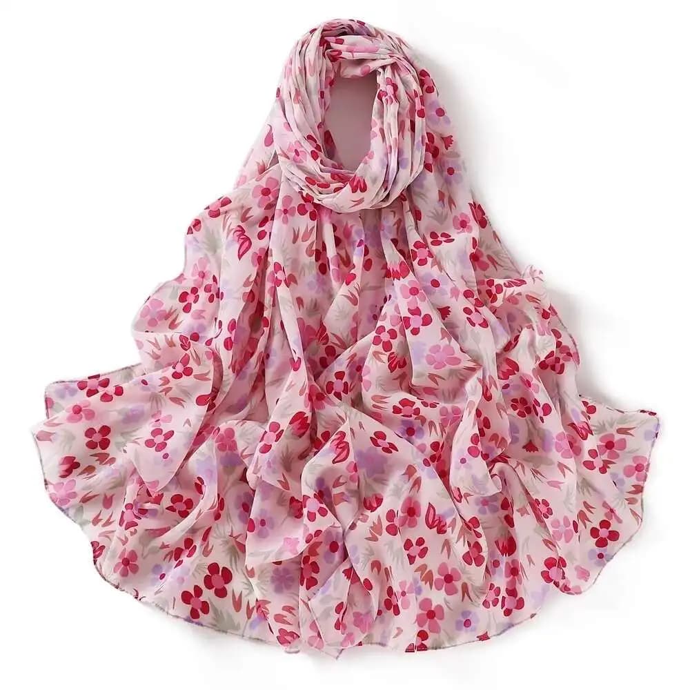 Sciarpa da spiaggia da donna Scialli con stampa floreale Fascia per capelli Fascia per capelli femminile Avvolge Protezione solare Hijab Summer Beach Travel Grembiule per le donne