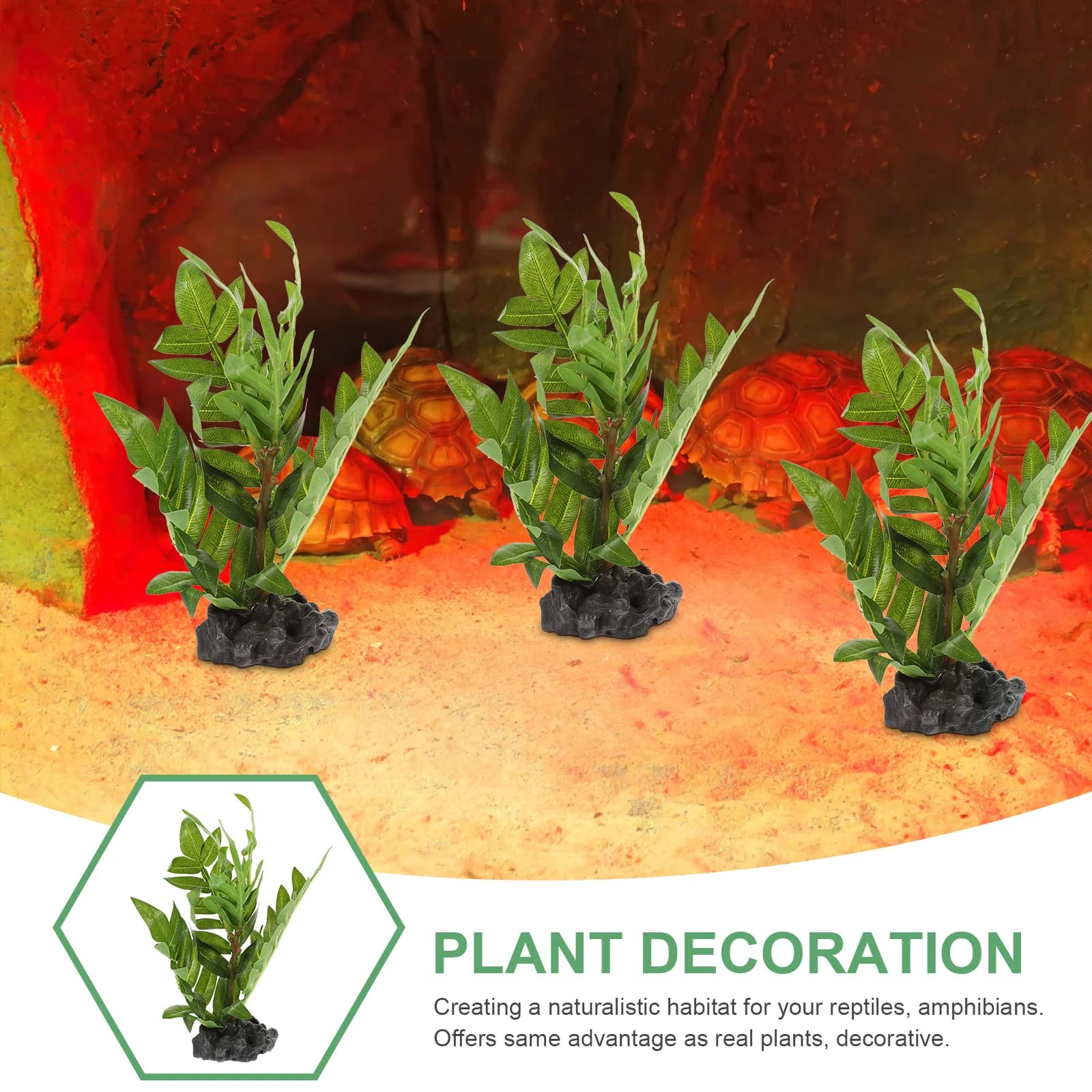 Plants for realistic reptiles Artificial terrarium Decorative base Plastic resin safe for reptile habitats Aquarium accessories