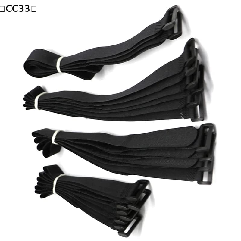 10 Pezzi Fascette per Bicicletta Riutilizzabili 2*20cm con Anello, Resistenti, Multiuso, Autoadesive, Regolabili〔CC33〕
