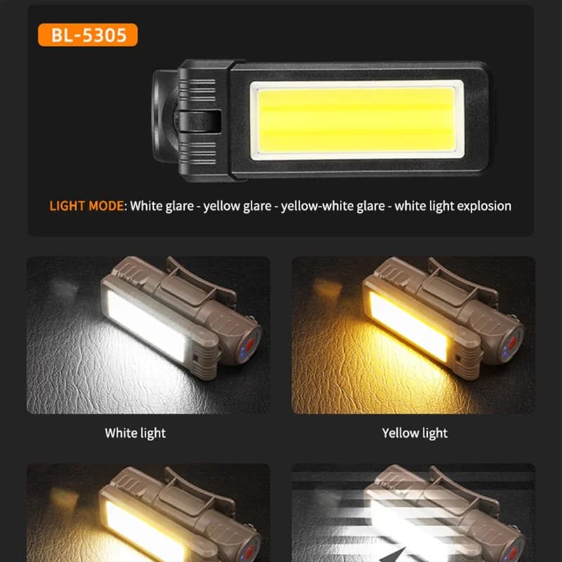 Charging Led 6-Mode 360-Degree Foldable Work Light Head-Mounted/Magnet Base For Car Repair Inspection BL-5301