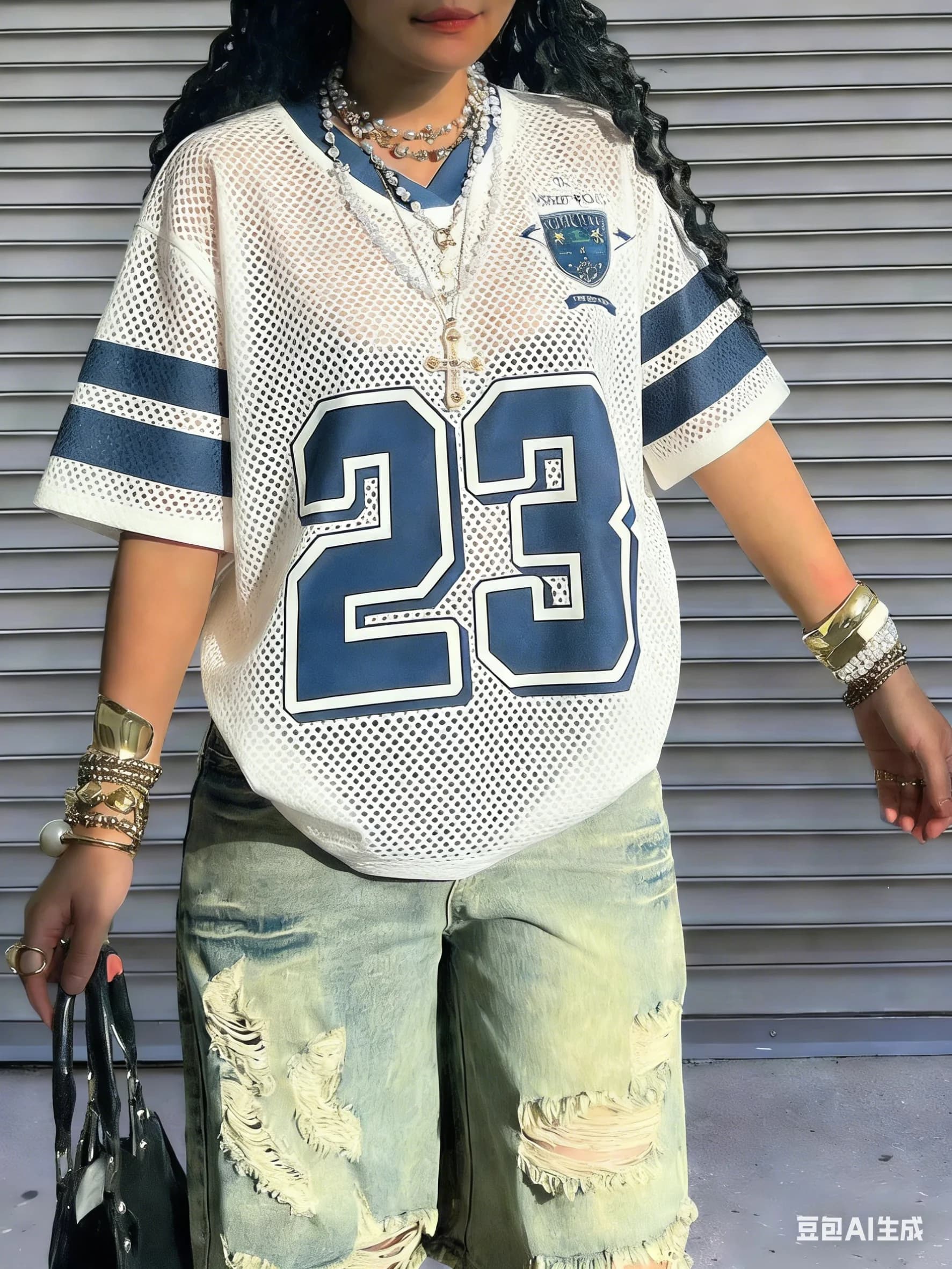 T-shirt da donna con scollo a V e maniche corte, stampa digitale, alla moda, casual, per tutti i giorni, streetwear, primavera estate