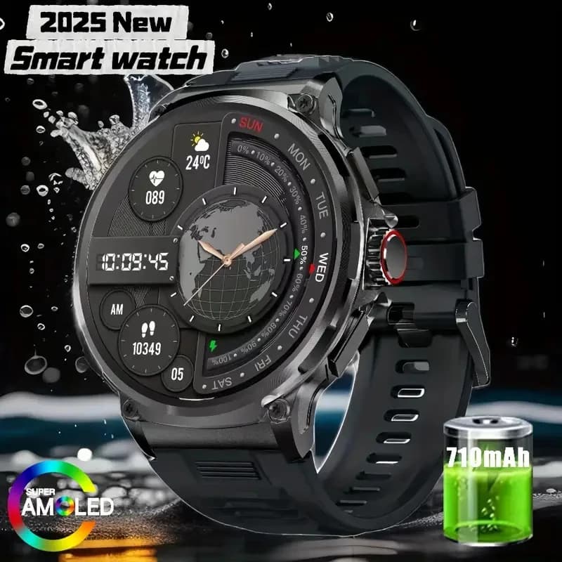 LIGE New 1.85 "HD Bluetooth Call NFC Smart Watching Men Sport Tracker Fitness Monitoring Heart 710mAh Smartwatch For Android Ios