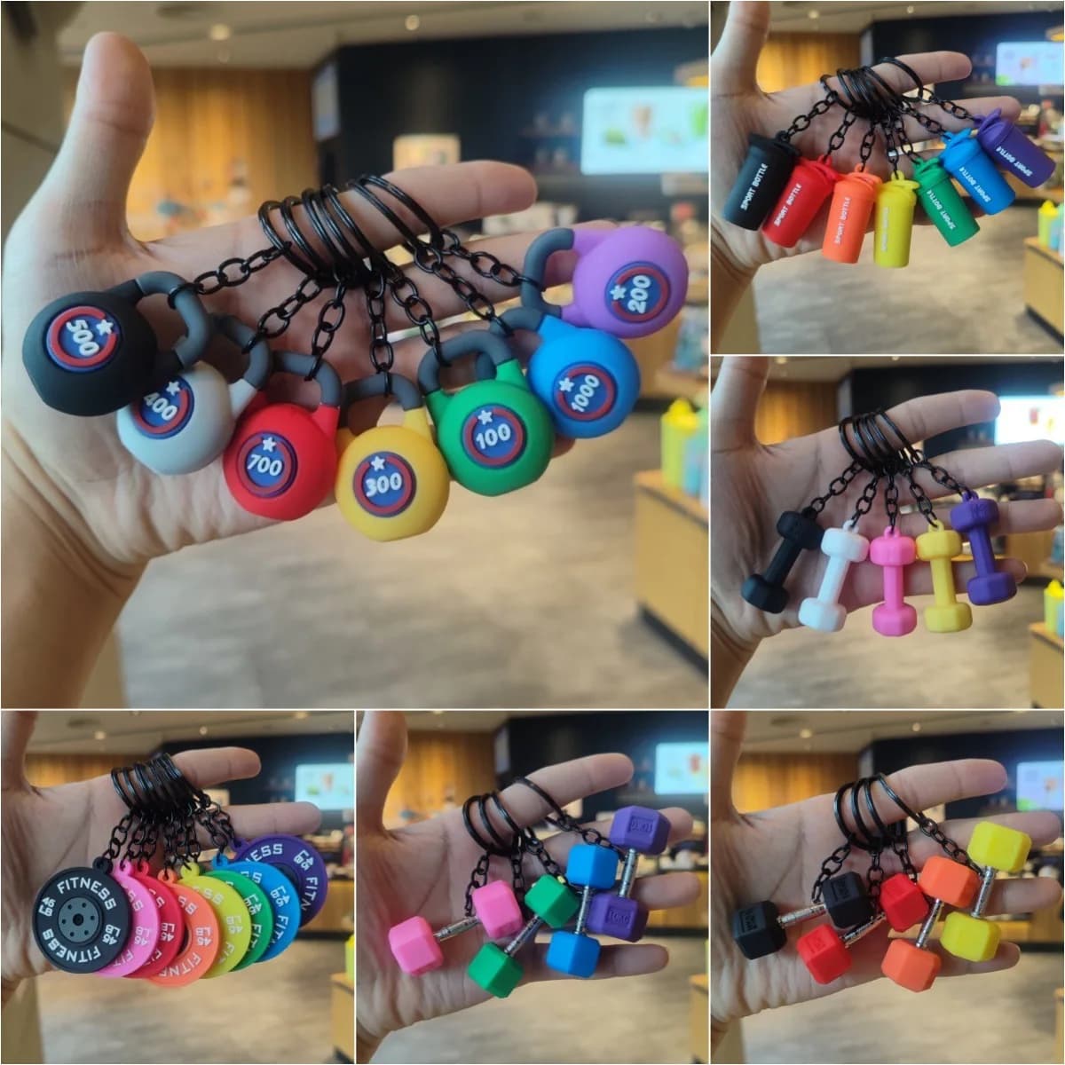 Portachiavi Mini Piastra Pesi Fitness, Accessorio Palestra, Piastra Bilanciere da 45 libbre, Portachiavi in PVC, Ciondolo Borsa, Regalo per Amanti del Fitness e Bambini