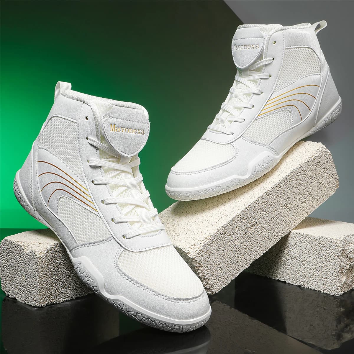 Professional Mens Wrestling Footwear Wide Fit Shock Absorbing Ankle Support Gym Sport Shoes 668