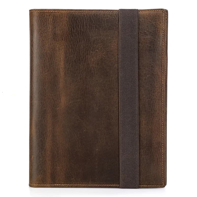 A5/B5 Laptop Notebook Cover Handmade Genuine Leather with Multiple Card Fountain Pen Positions School Office Supplies Stationery