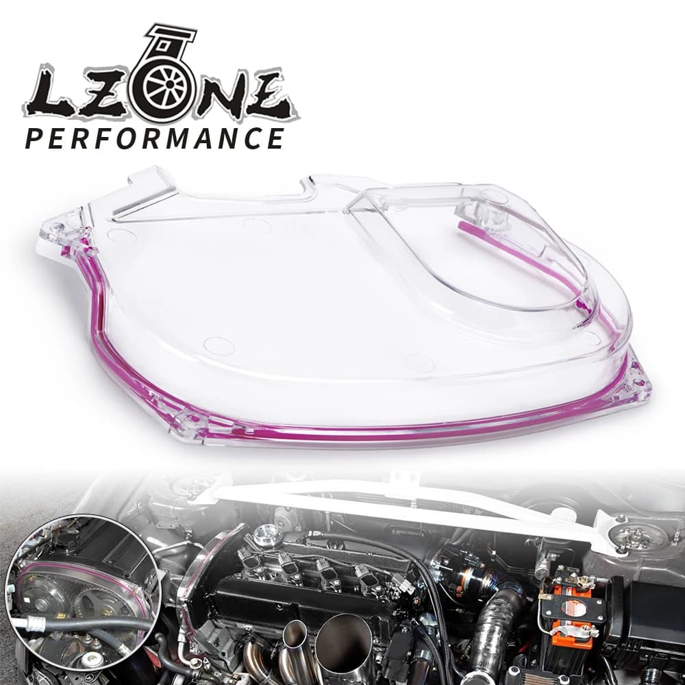 LZONE-polea de cubierta de correa de distribución de engranaje de leva transparente para Mitsubishi Lancer Evolution EVO 9 IX Mivec 4G63 JR6334