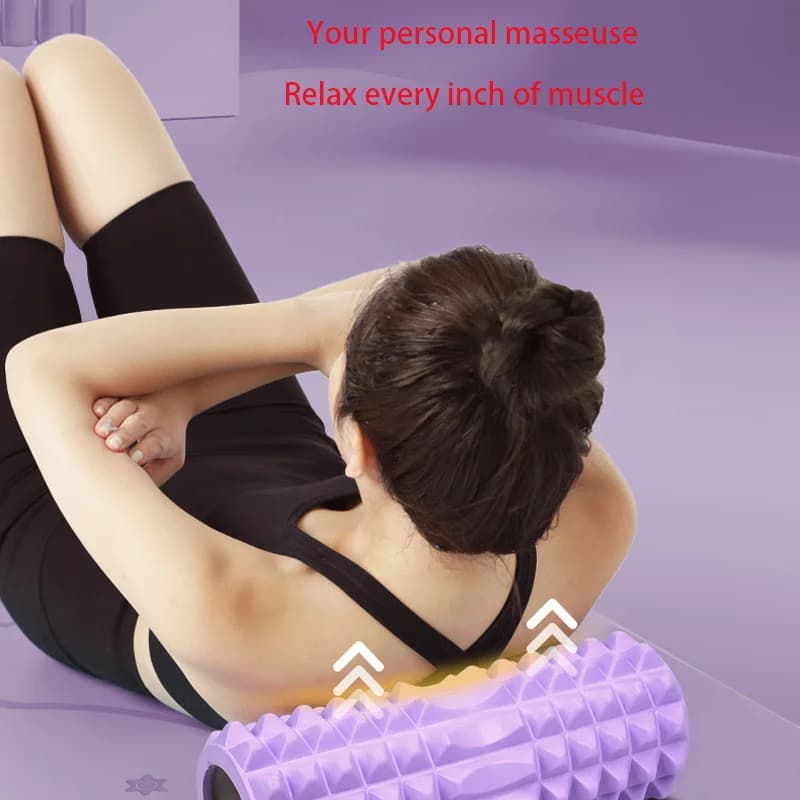Yoga column with foam, thighs and calves, ideal for fitness, yoga, pilates and muscle relaxation, massager with wolf dental rollers