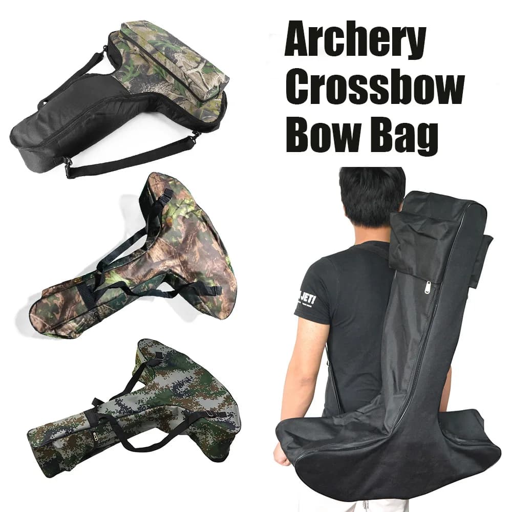 Borsa per balestra portatile per tiro con l'arco Custodia per balestra in tela a forma di T Borsa per zaino regolabile per tiro al bersaglio da caccia con balestra