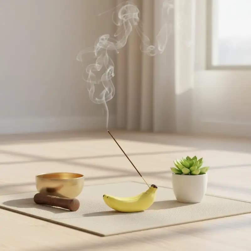 Ceramic Cute Bananas Incense Stick Holder Incense Insertion Incense Tray Home Decor Office Teahouse Living Room Ornament