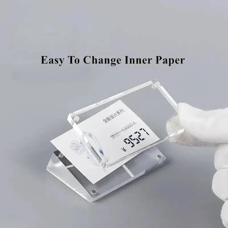 10 pezzi da tavolo in acrilico targhette porta cartello espositore porta etichette in plastica porta etichette porta biglietti porta biglietti