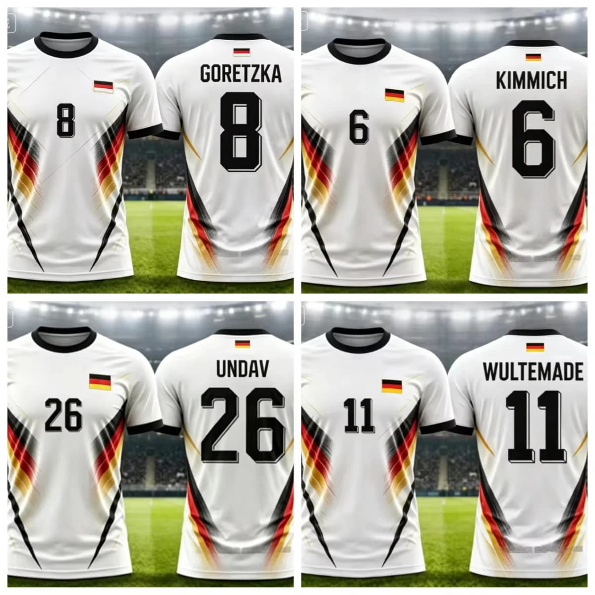 2026 Germany Commemorative Football Jersey 17 9 1 11 26 8 6 42 Soccer T-Shirt Summer Breathable Sports Tee Men Women Kids Fan