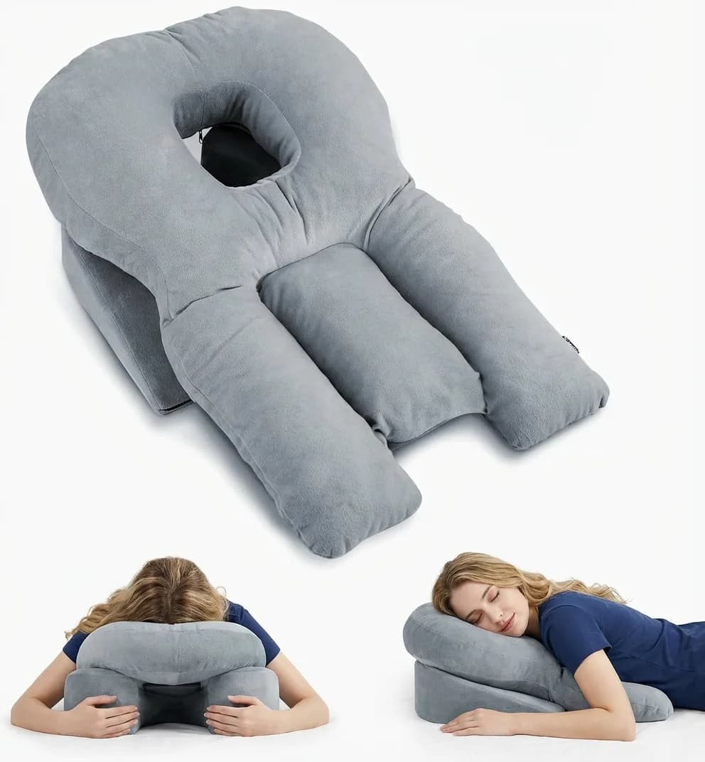 Soft cushion for sleeping on the belly: Adjustable Airspace and Adult Face Forum with Small and Medium Faces