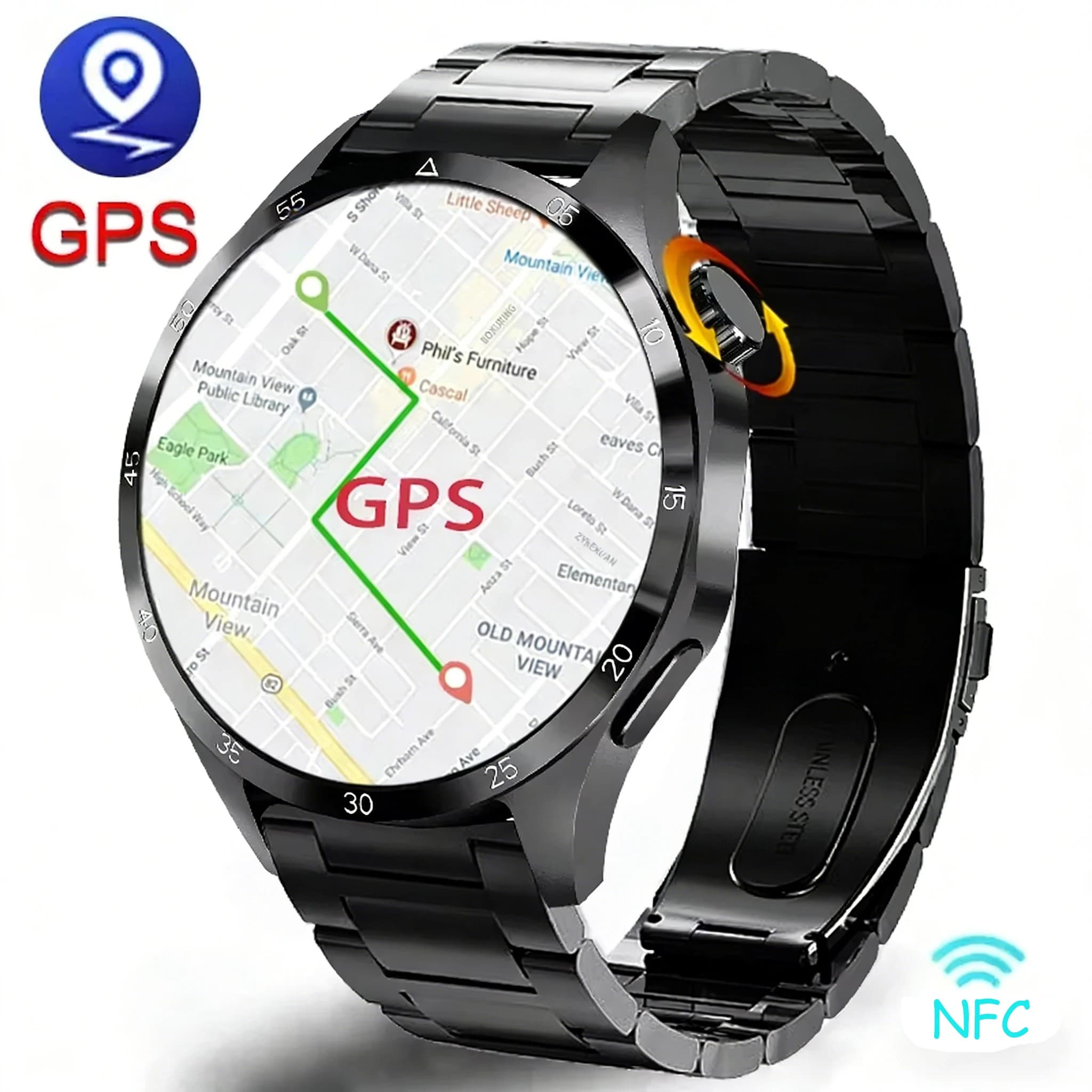 Nuovo 2026 Smartwatch GT4Pro per Android e iOS, NFC, GPS, Schermo AMOLED 360*360 HD, Monitoraggio Frequenza Cardiaca, Chiamate Bluetooth