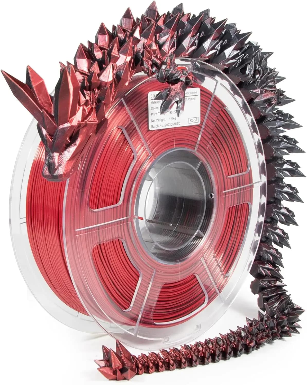 Filament for 3D Printer 1.75mm PLA Colorful Silk Red Rainbow Coil 1kg