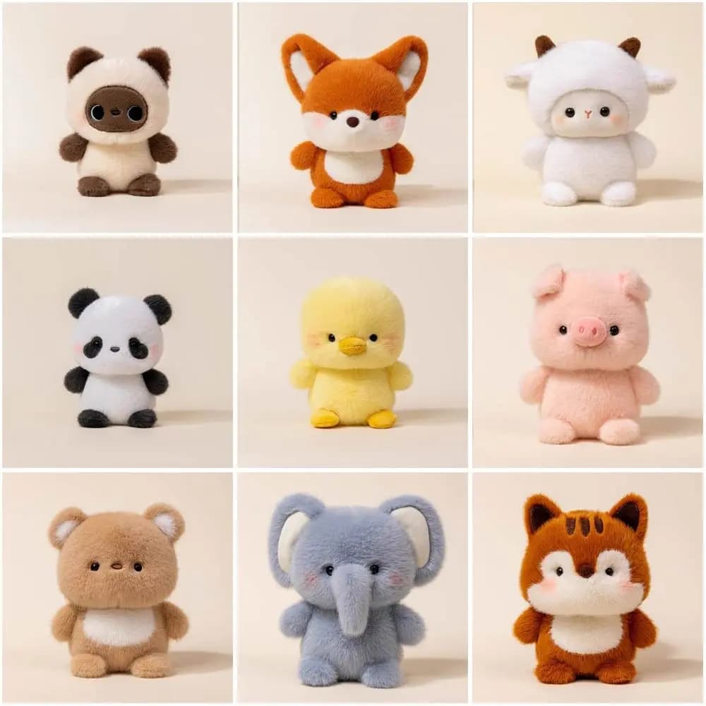 Simpatico peluche da 16 cm, bambola compagno di peluche, elefante di peluche, cuscino capibara, giocattolo di peluche animale super morbido da scrivania