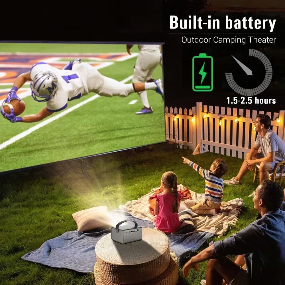 2025 BYINTEK R17 1080p Mini Proiettore Android WIFI Home Theater Proiettore di messa a fuoco elettrica per telefono cellulare con batteria per Cinema 4K