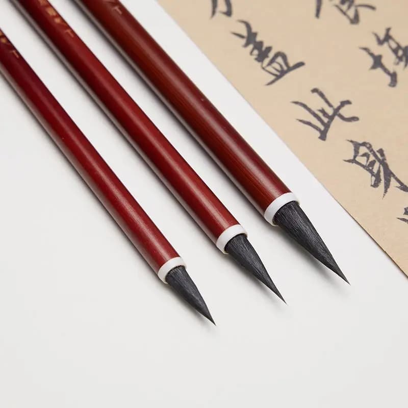 Wang Xizhi Running Cursive Script Calligraphy Brush Set Weasel Purple Rabbit Regular Script Writing Brush Brush Stationery Kit