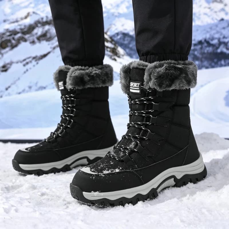 Women's Winter Snow Boots Warm Fleece Lined Waterproof High Top Outdoor Boots Anti Slip Casual Cold Weather Hiking Walking Shoes