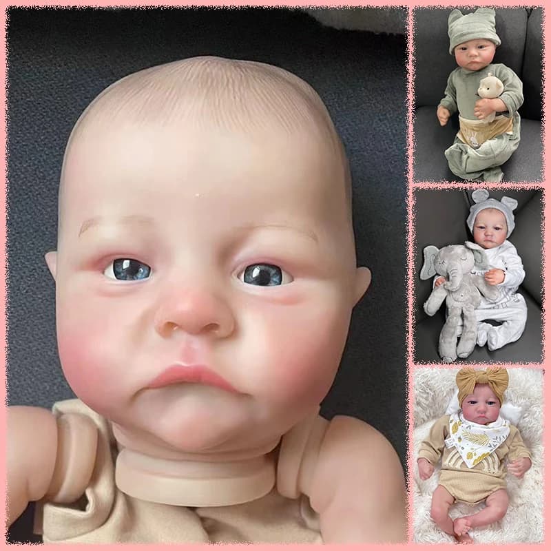 Realistic Reborn Doll Kit Levi Awake 19 Inch Multiple Layers 3D Skin Painting Doll Parts Visible Vene with Hand Drawn Hair