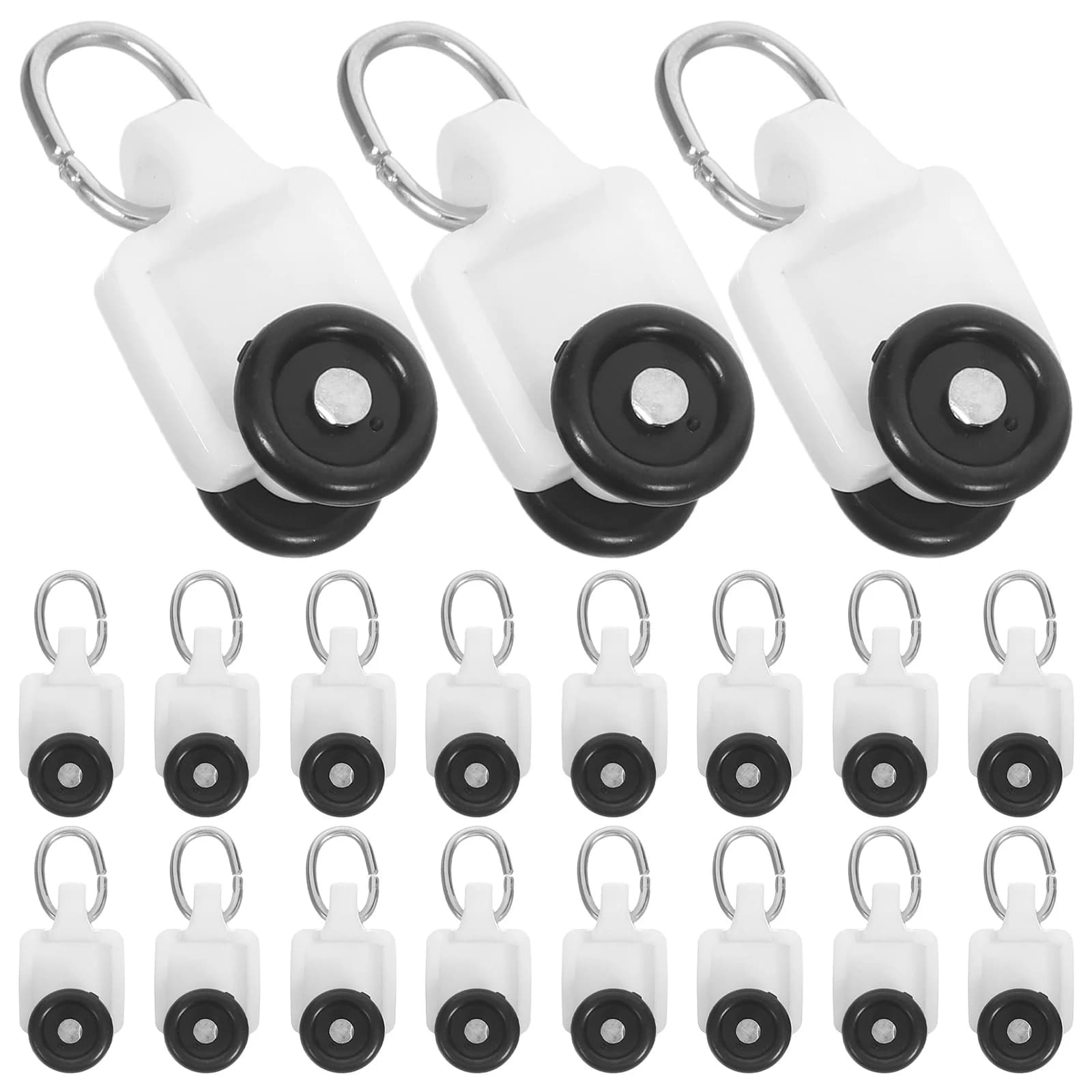 100-piece silent curtain rail rollers, double wheel supports, smooth sliding for ceiling slides for bedroom and living room