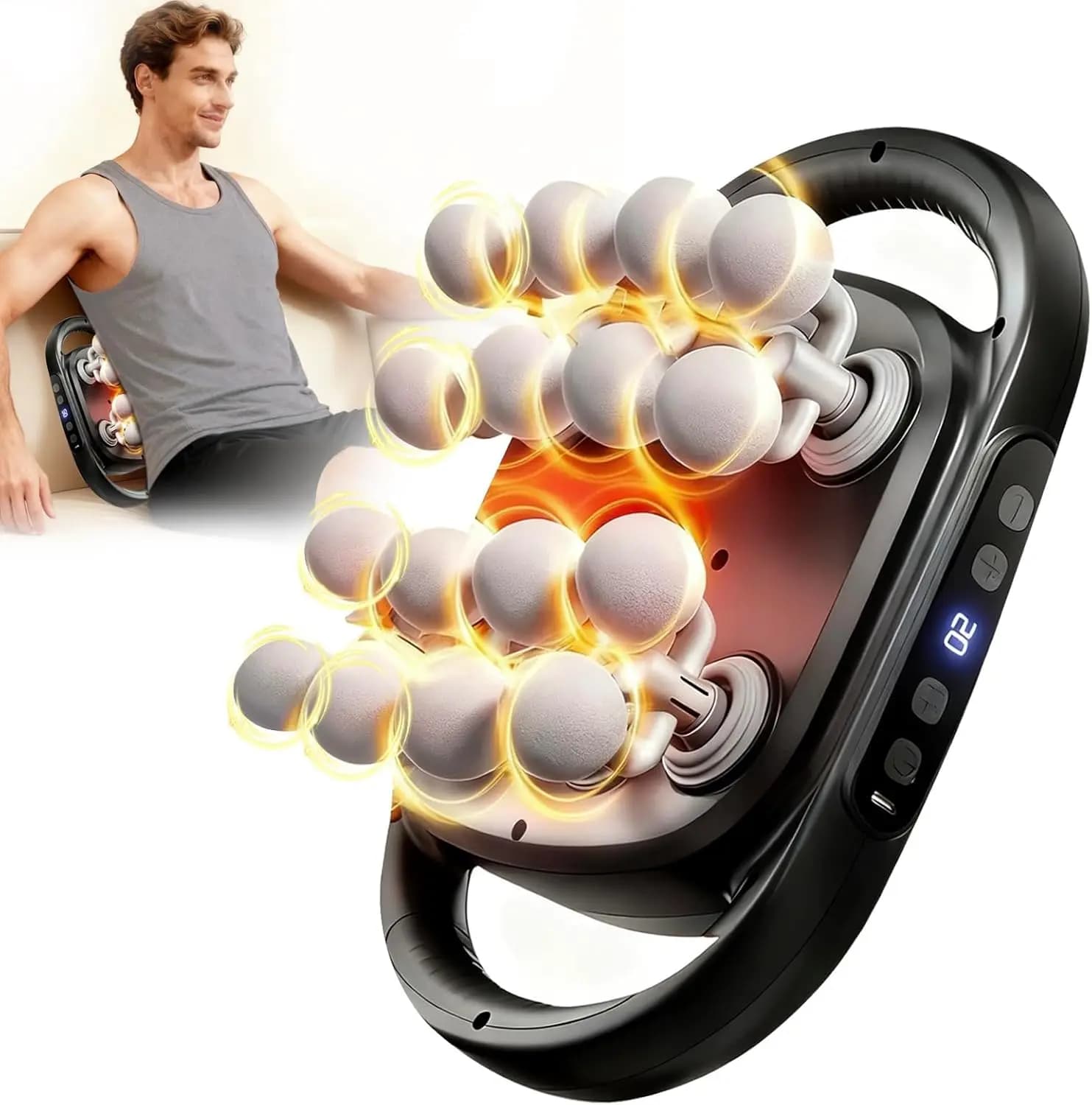 Best-selling 16-head deep tissue massage gun with 9 modes and 20 speeds for full-body muscle recovery and fascia relief