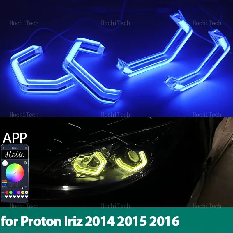 APP Telecomando M4 stile RGB Anello Angel Eyes Anelli luminosi a LED per Proton Iriz 2014 2015 2016