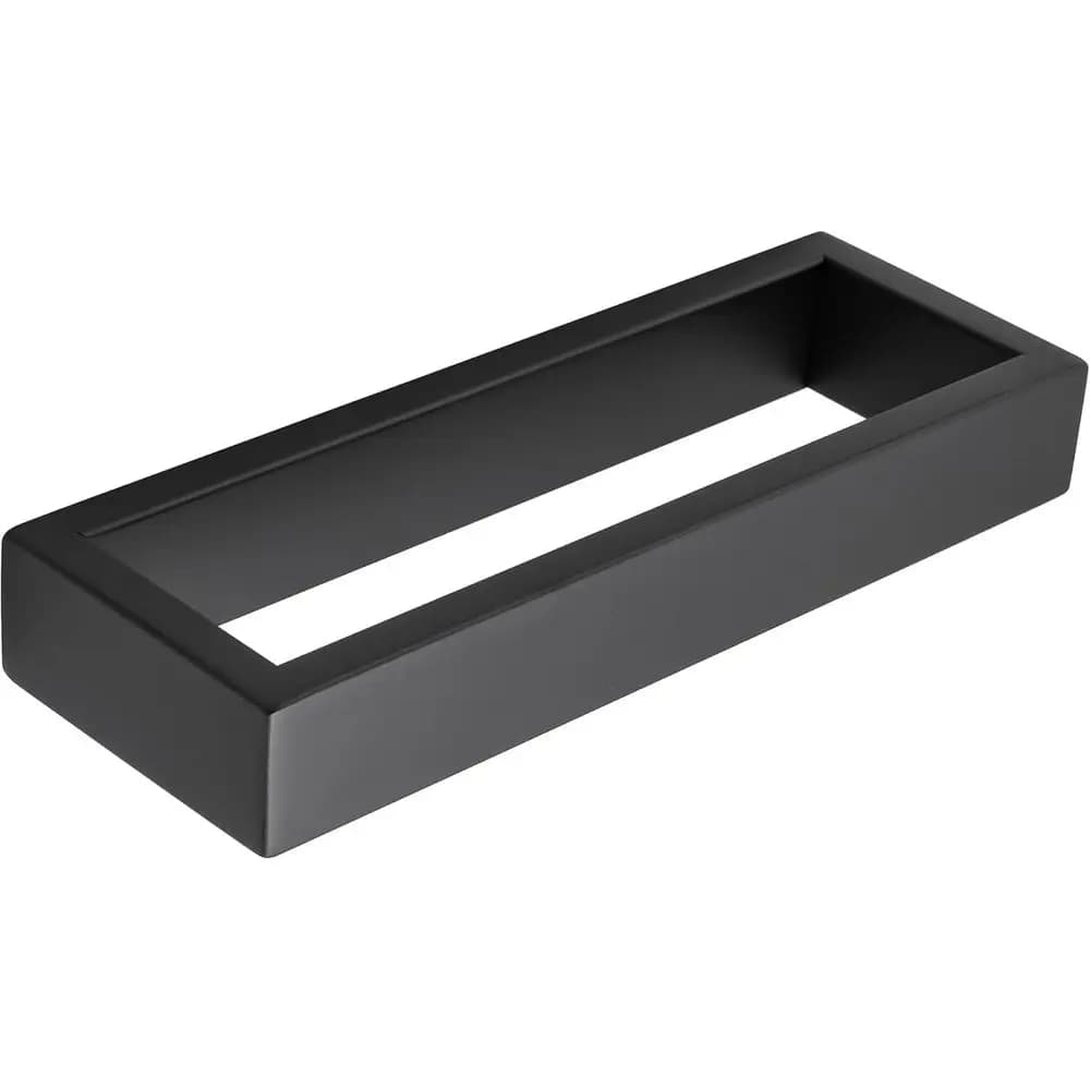 8-Inch Matte Black Wall-Mounted Square Towel Ring, Stainless Steel Hand Towel Holder