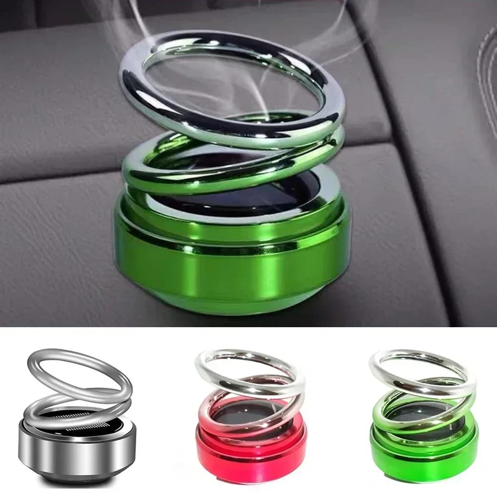Diffusore di aromi solare automatico rotante per auto, decorazioni per auto, diffusore a doppio anello, accessori per auto