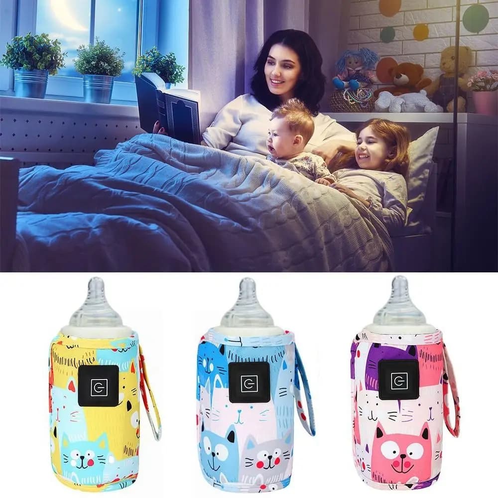 Scaldalatte USB alimentato tramite USB Design isolato Borsa da viaggio per passeggino di dimensioni portatili Uso invernale per scaldabiberon isolato con acqua di latte