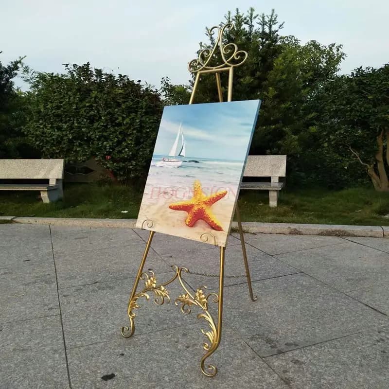 Supporto pubblicitario per arte in ferro, supporto per pittura, supporto per pittura a olio in ferro, nome del negozio, cartello, espositore, cartello per poster