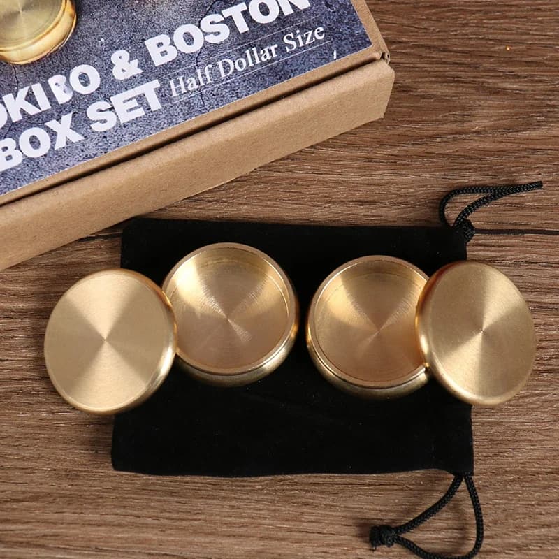 Buddha Okito e Boston Box Set (dimensione metà dollari) Trucchi magici Illusioni da vicino Oggetti di scena Mentalismo Moneta Penetere Vanish