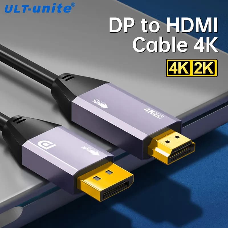 Cavo Displayport a HDMI Cavo DP a HDMI 4K60Hz Cavo 1080P 18Gbps Convertitore cavo audio video HD per HDTV Mini PC HUB Monitor