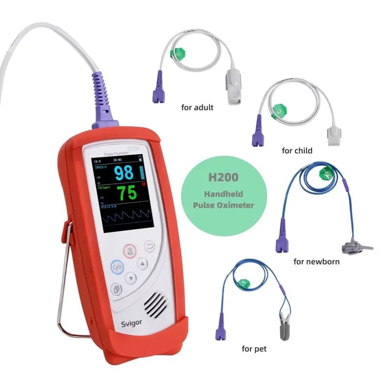 Modern Medical Portable Handheld Pulse Oximeter SpO2 PR Pi for Infant Adult Child Neonate Veterinary Clinic Use with