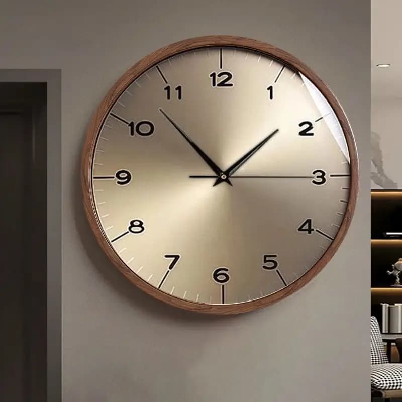 Orologio da parete DSA per soggiorno, orologio silenzioso di lusso, orologio da parete in legno massello per sala da pranzo, orologio creativo da appendere.
