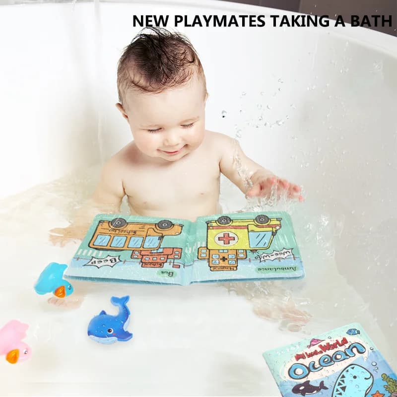 Sezoz Libri da bagno per bambini Cambia colore dell'acqua Giocattoli da bagno riutilizzabili per bambini Esperienza educativa del bagno divertente