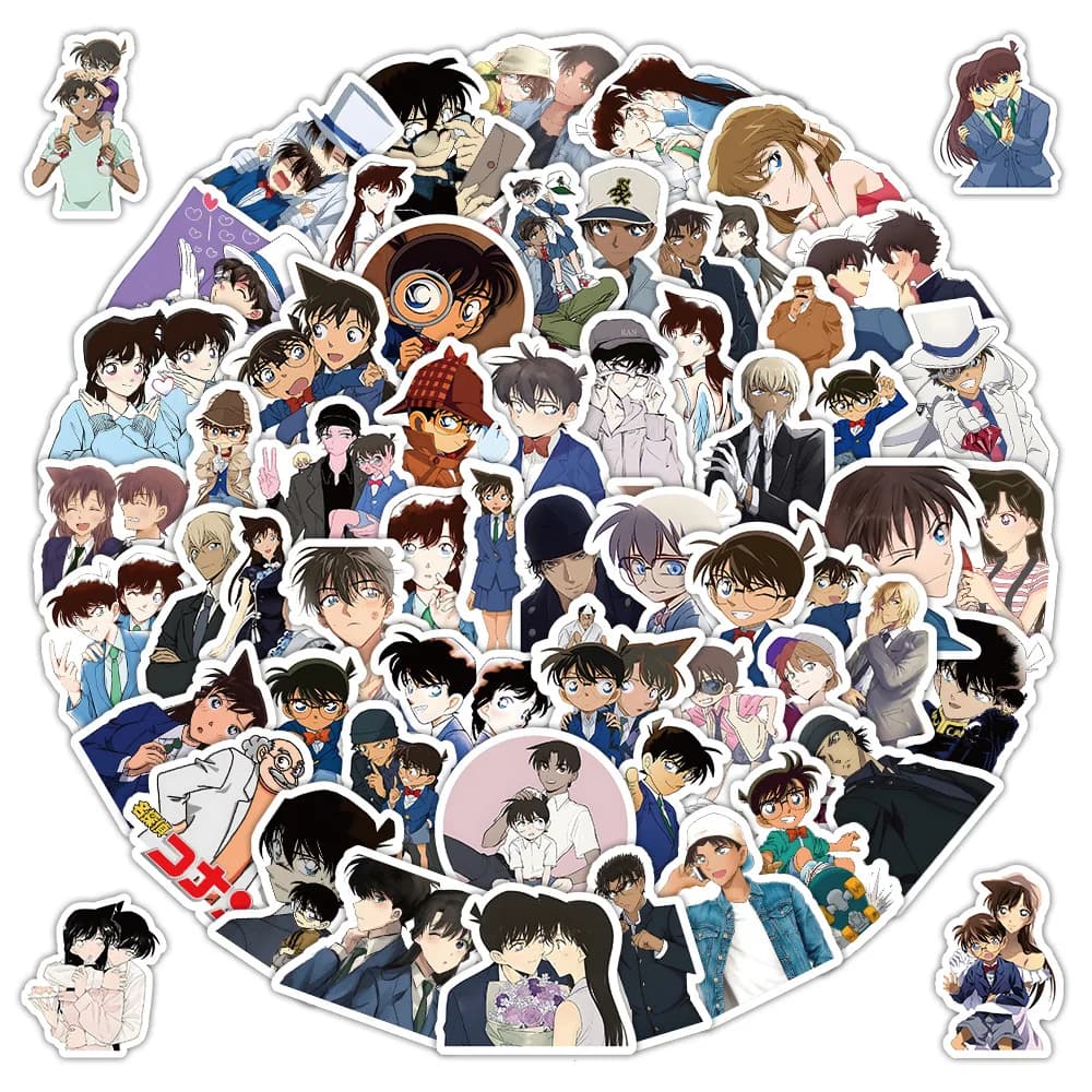 103PCS Cartoon Anime Detective Conan Stickers Cool Graffiti Sticker Scrapbook Luggage Laptop Guitar Car Bike Skateboard Toy Gift
