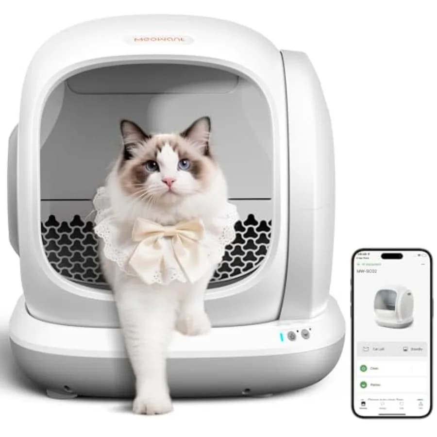 Self Cleaning Litter Box, Automatic Litter Box Self Cleaning with APP Control, 75L Extra Large Open Low Entry Smart Cats Litter