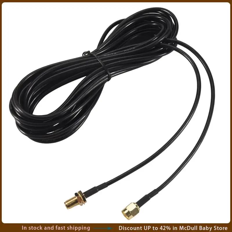 Cavo di prolunga per connettore antenna WiFi ABJA-Nero RP-SMA maschio-femmina