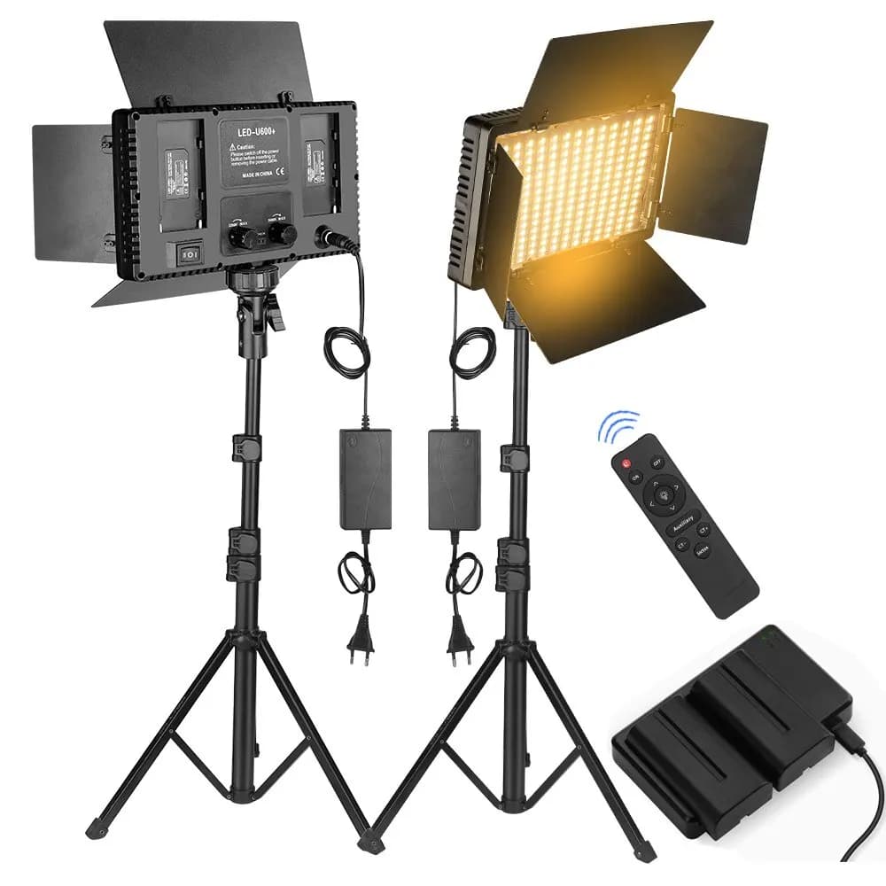 Nagnahz U800 + LED Video Light Photo Studio Two-tone 2500K-8500k dimmable with remote tripod for recording Video Para