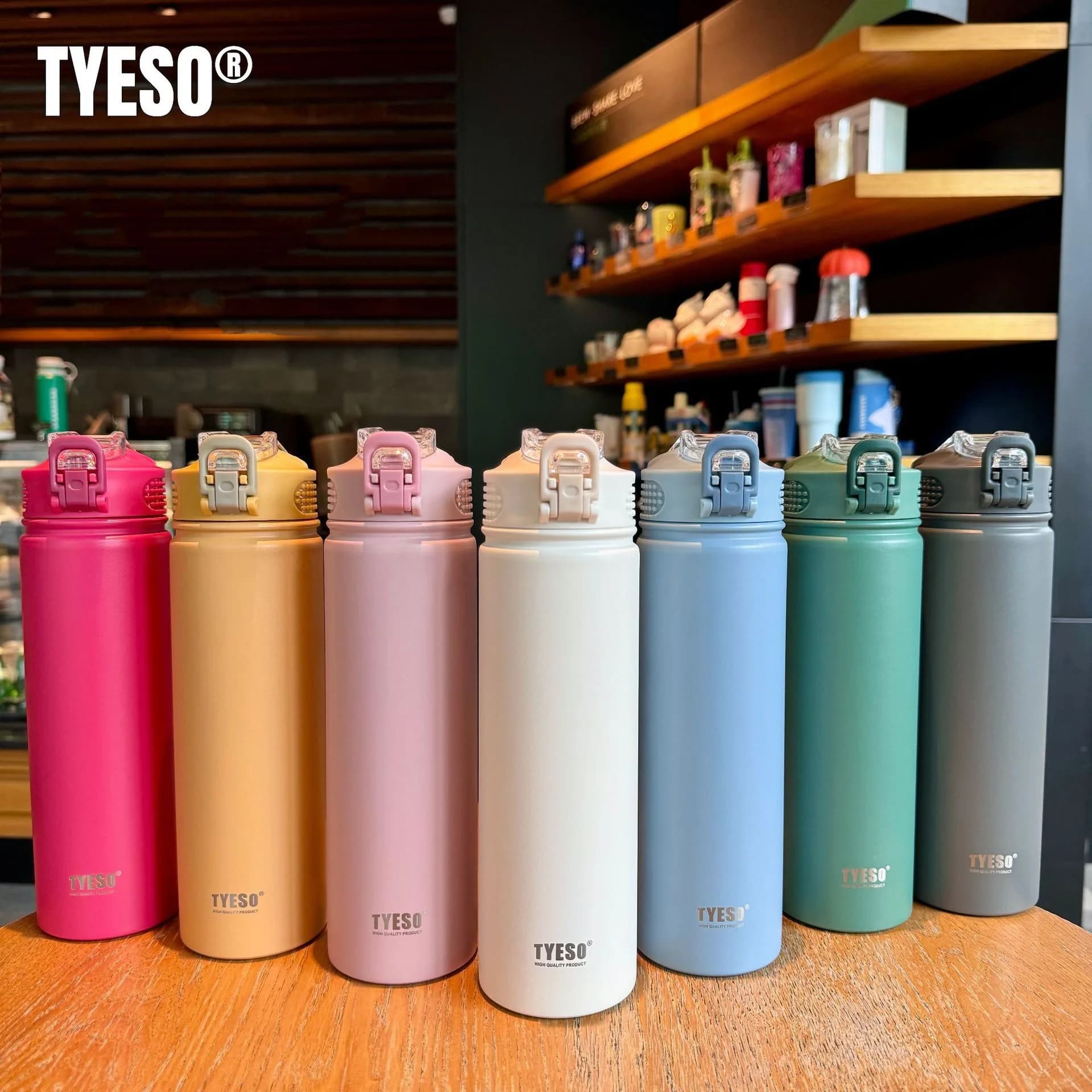 Tyeso 600ML/750ML Bottiglia Thermos in Acciaio Inossidabile Tazza Isolata per Auto Sport Portatile Boccetta per Vuoto Mantiene Il Freddo e Calore Tazza Termica