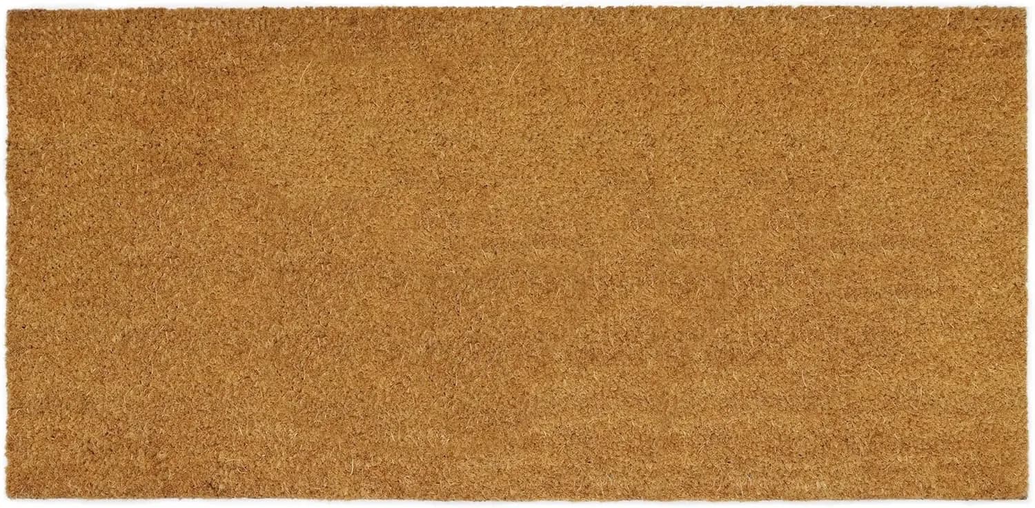 Tappetino in Fibra di Cocco - Resistente con Base Antiscivolo, Cattura lo Sporco per Uso Interno ed Esterno ad Alto Traffico, 17x39 Naturale