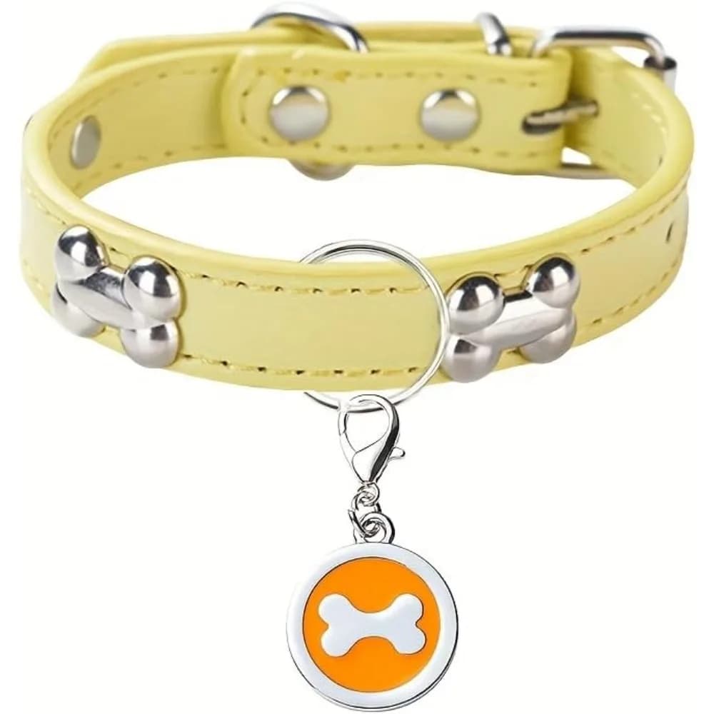 Personalized Faux Leather Dog For Pets Adjustable Safety Strap And Nameplate Custom Engraved Puppy Collar With Name