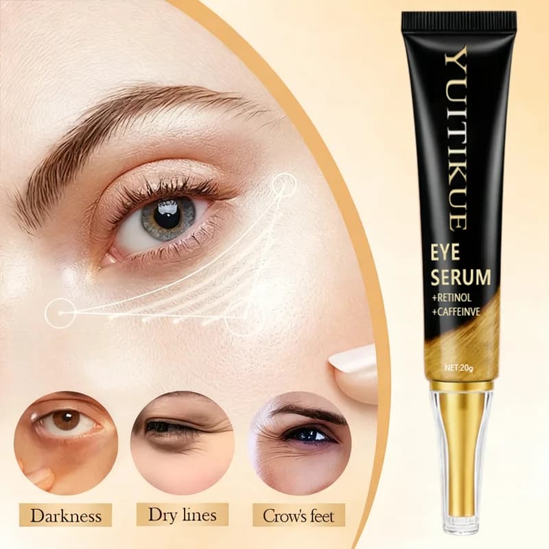 YUITIKUE Eye serum - with retinol and caffeine, reduces dry/healthy eyelashes/pies, firming lifting for eye care 20g